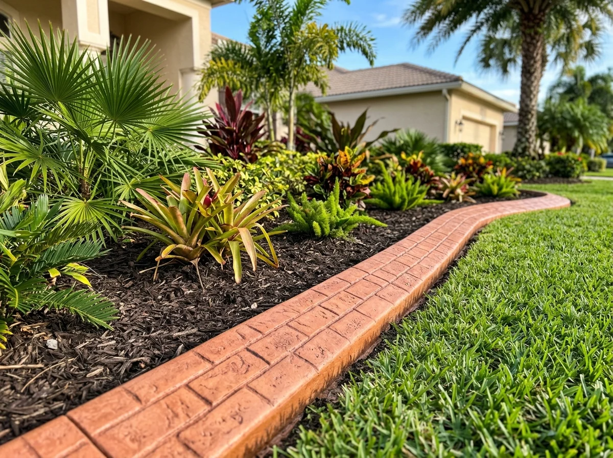 Decorative stamp pattern curbing